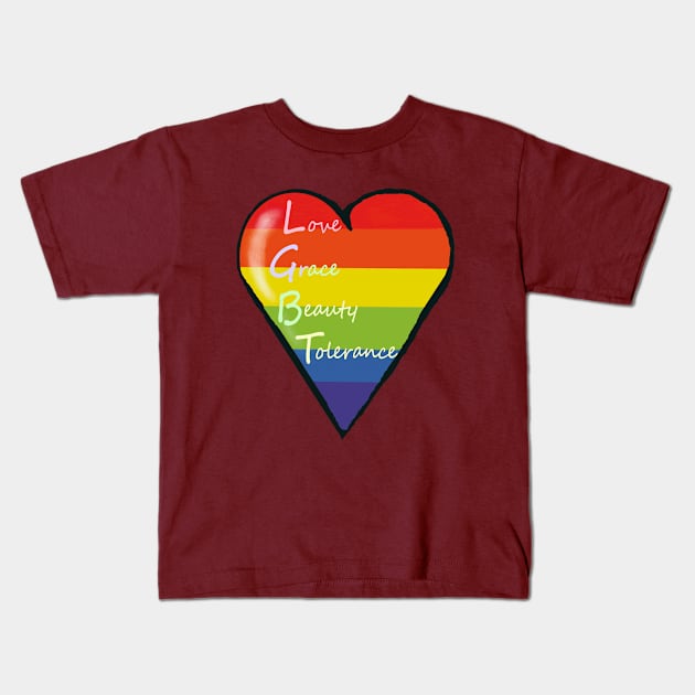 LGBT-Heart Kids T-Shirt by moonie-s-shop